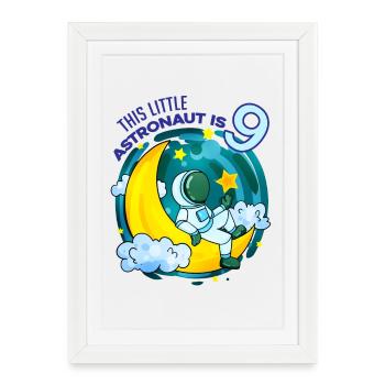 9 ans Cadeau d’anniversaire de garçon - Affiche encadrée (27 × 37 cm) - blanc - Devant