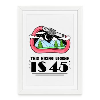45th birthday mountains 45 years old mountain hiking - Framed poster (27 × 37 cm) - white - Front