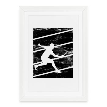 Badminton players - Framed poster (27 × 37 cm) - white - Front