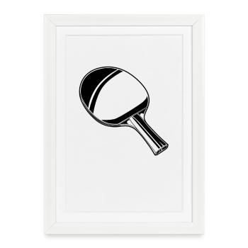 Ping Pong Racket Sketch - Framed poster (27 × 37 cm) - white - Front