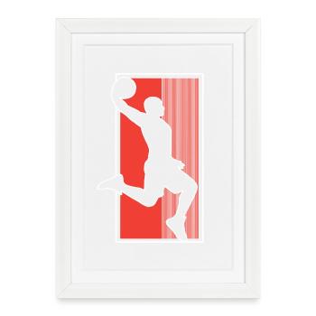 Basketball basketball players - Framed poster (27 × 37 cm) - white - Front