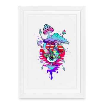 Magic Mushrooms Psychedelic Mushrooms - Framed poster (27 × 37 cm) - white - Front
