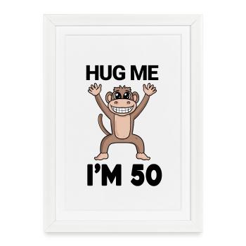50 ans - 50 ans - câlin - Affiche encadrée (27 × 37 cm) - blanc - Devant