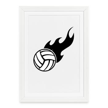 Volley-ball - Affiche encadrée (27 × 37 cm) - blanc - Devant