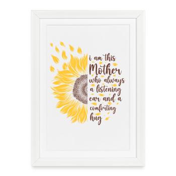 Je suis cette mère Cadeau de tournesol motivant - Affiche encadrée (27 × 37 cm) - blanc - Devant