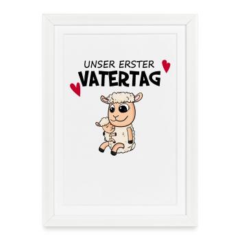 Vatertag - erster Vatertag Geschenk - Gerahmtes Poster (27 × 37 cm) - Weiß - Vorne