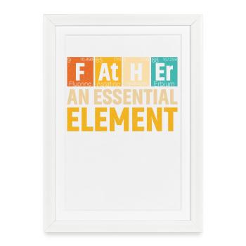 Père Un élément essentiel Période Fête des Pères - Affiche encadrée (27 × 37 cm) - blanc - Devant