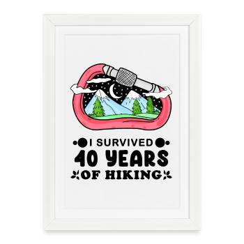 Cadeau de citation de montagne du 40e anniversaire - Affiche encadrée (27 × 37 cm) - blanc - Devant