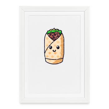 Sweet Kawaii Kebab Wrap - Framed poster (27 × 37 cm) - white - Front
