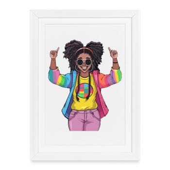Colorful Rainbow Friendship Design - Framed poster (27 × 37 cm) - white - Front