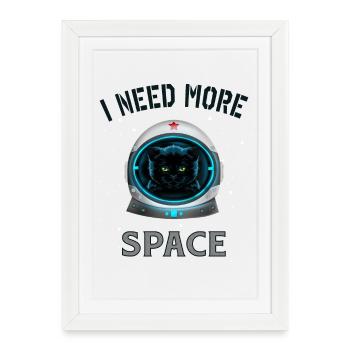 I need more space cat - Framed poster (27 × 37 cm) - white - Front