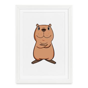 Motif Capybara capybara - Affiche encadrée (27 × 37 cm) - blanc - Devant