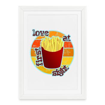 Pommes - Frites - Affiche encadrée (27 × 37 cm) - blanc - Devant