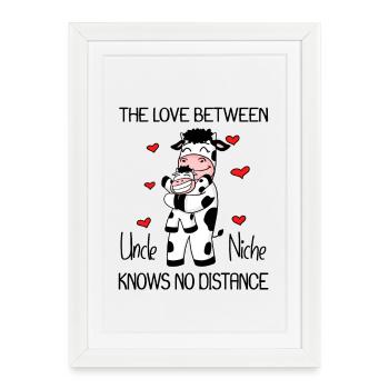 Oncle et nièce Cadeau de vache d’amour - Affiche encadrée (27 × 37 cm) - blanc - Devant