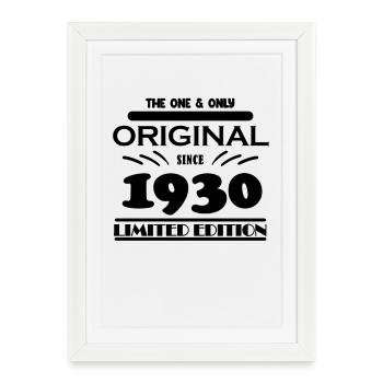 1930 - Year of construction 1930 - Born 1930 - Framed poster (27 × 37 cm) - white - Front