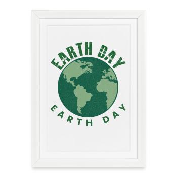 Tag der Erde Tägliche Retro-Umgebung - Gerahmtes Poster (27 × 37 cm) - Weiß - Vorne