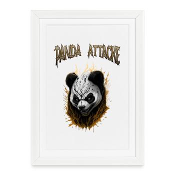 Dark Panda Attacker Design - Framed poster (27 × 37 cm) - white - Front