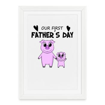 Father's Day - First Father's Day Gift - Framed poster (27 × 37 cm) - white - Front