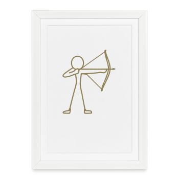 Archer à l’arc à l’arc à l’arc - Affiche encadrée (27 × 37 cm) - blanc - Devant