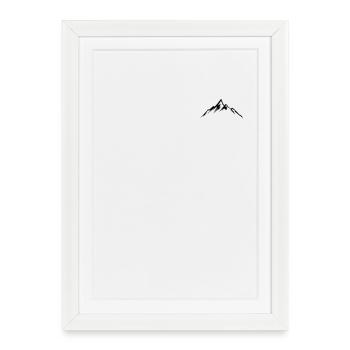 Montagnes Motif Alpinisme VTT Randonnées Montagne - Affiche encadrée (27 × 37 cm) - blanc - Devant