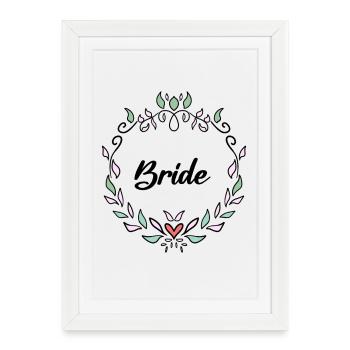 Bride Hen Party - Bride JGA - Affiche encadrée (27 × 37 cm) - blanc - Devant