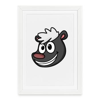 Mouffette - Affiche encadrée (27 × 37 cm) - blanc - Devant