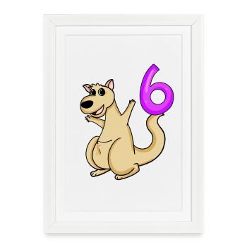 6 Birthday 6 years old with animal motif - six - Framed poster (27 × 37 cm) - white - Front