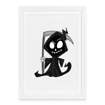 Grim Reaper with Scythe - Halloween - Framed poster (27 × 37 cm) - white - Front