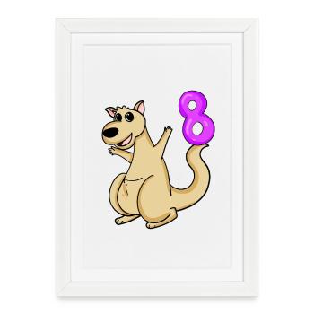 8 Birthday 8 years old with animal motif - eight - Framed poster (27 × 37 cm) - white - Front