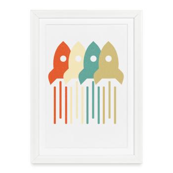 Vintage Rocket Scientist Génie aérospatial - Affiche encadrée (27 × 37 cm) - blanc - Devant