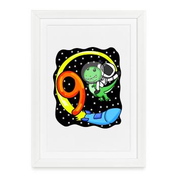 9 Birthday Boy Astronaut - Nine Years - Framed poster (27 × 37 cm) - white - Front