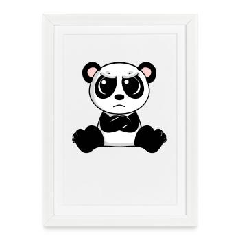 Panda en colère - Affiche encadrée (27 × 37 cm) - blanc - Devant