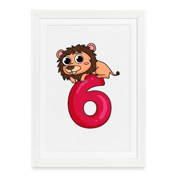 6 Birthday 6 years old with animal motif - six - Framed poster (27 × 37 cm) - white - Front