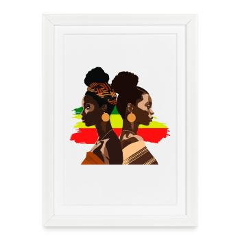 African Beauties Vitiligo Juneteenth - Framed poster (27 × 37 cm) - white - Front