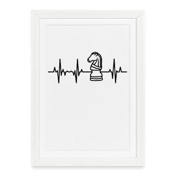 Chess Heart Line - Framed poster (27 × 37 cm) - white - Front