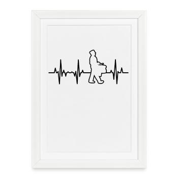 Batteur Heartline - Affiche encadrée (27 × 37 cm) - blanc - Devant