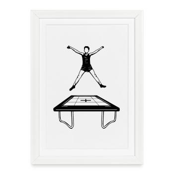Trampoline Boy - Framed poster (27 × 37 cm) - white - Front