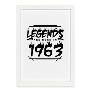 1963 - Né en 1963 - Construit en 1963 - Affiche encadrée (27 × 37 cm) - blanc - Devant