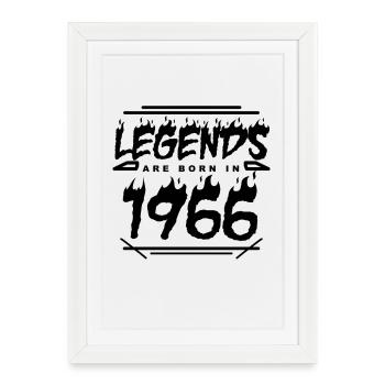 1966 - Né en 1966 - Construit en 1966 - Affiche encadrée (27 × 37 cm) - blanc - Devant