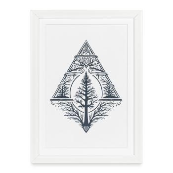 Pagan Tree Fir Teutonic Symbol Triskele Occult - Framed poster (27 × 37 cm) - white - Front