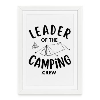 Chef de l’équipe de camping drôle - Affiche encadrée (27 × 37 cm) - blanc - Devant