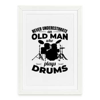 Drummer Grandfather - Framed poster (27 × 37 cm) - white - Front