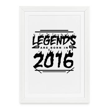2016 - Année de construction 2016 - Année de construction 2016 - Affiche encadrée (27 × 37 cm) - blanc - Devant