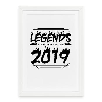 2019 - Année 2019 - Année de construction 2019 - Affiche encadrée (27 × 37 cm) - blanc - Devant