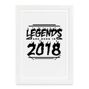 2018 - Year 2018 - Year of construction 2018 - Framed poster (27 × 37 cm) - white - Front