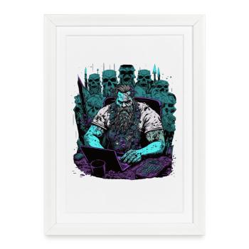 Admin Wiking programs computers - Framed poster (27 × 37 cm) - white - Front
