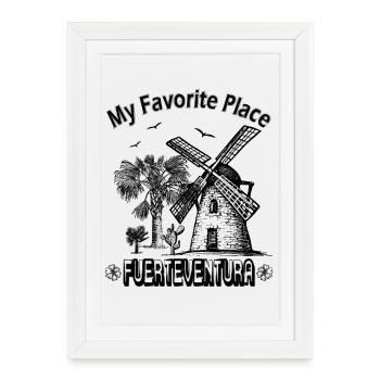 Mon endroit préféré Fuerteventura Dream Island - Affiche encadrée (27 × 37 cm) - blanc - Devant