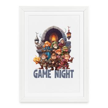 Groupe de jeu de rôle avec des personnages - Affiche encadrée (27 × 37 cm) - blanc - Devant