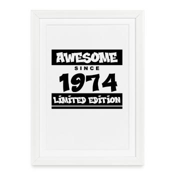 1974 - Né en 1974 - Fantastique depuis 1974 - Affiche encadrée (27 × 37 cm) - blanc - Devant