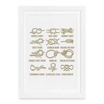 Sailing, sailboat, sailing knots, knotting - Framed poster (27 × 37 cm) - white - Front